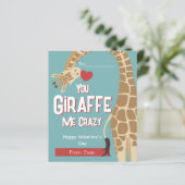 Je Giraffe me gekke Kinder Valentijn 'Day Kaart (Staand voorkant)