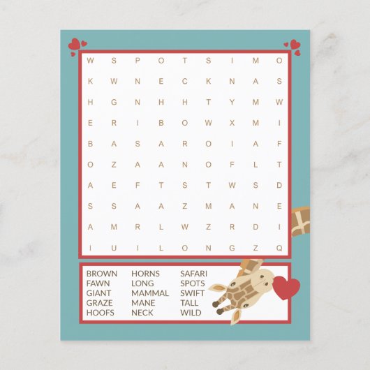 Je Giraffe me gekke Kinder Valentijn 'Day Kaart (Achterkant)