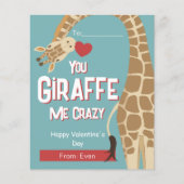 Je Giraffe me gekke Kinder Valentijn 'Day Kaart (Voorkant)