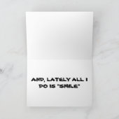 JE GLIMLACH DOET ME GLIMLACHEN - IK GLIMLACH DE LA FEESTDAGEN KAART (Binnen)