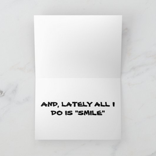 JE GLIMLACH DOET ME GLIMLACHEN - IK GLIMLACH DE LA FEESTDAGEN KAART (Binnen)