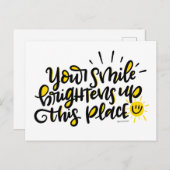 Je glimlach licht deze plek op, letterlijk briefkaart (Voorkant / Achterkant)