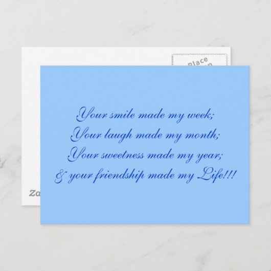 Je glimlach maakte mijn week en je lacht maakte mi briefkaart (Voorkant / Achterkant)