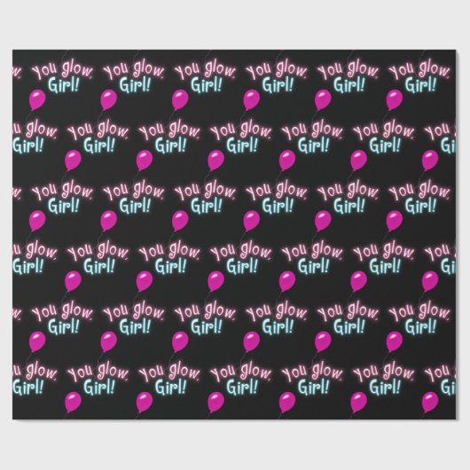 Je gloed-meisje ondertekent op zwart cadeaupapier (Vlak)