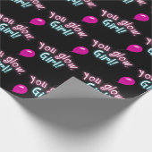 Je gloed-meisje ondertekent op zwart cadeaupapier (Hoek)