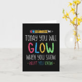 Je gloeit als je Show wat je weet testdag Kaart (Gele Bloem)
