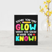 Je gloeit Funny Test Testing Day Teacher Kinder Kaart (Gele Bloem)