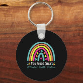 Je goede zus geestelijke gezondheid is belangrijk  sleutelhanger (Voorkant)