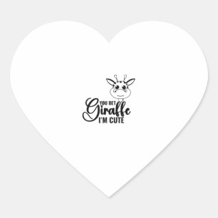 Je gokt Giraffe ik ben Schattige, grappig Baby, ba Hart Sticker
