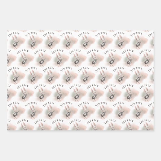 Je gooit Bunny Guitar Wrapping Paper Sheets (Voorkant 2)