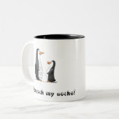 Je gooit mijn sokken op! tweekleurige koffiemok (Voorkant links)