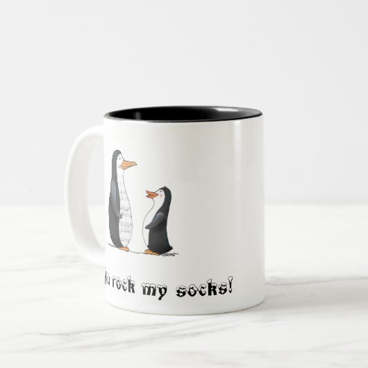 Je gooit mijn sokken op! tweekleurige koffiemok (Voorkant links)