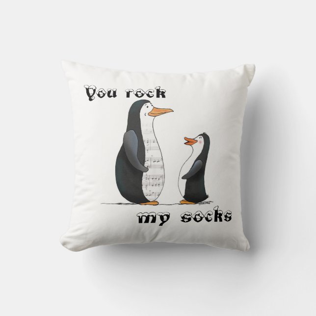 Je goot mijn Socks Penguin Pillow Kussen (Voorkant)