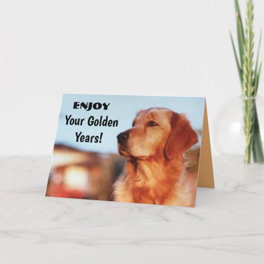 Je Gouden Jaren Pensioen Wens Goud Retriever Kaart (Voorkant)