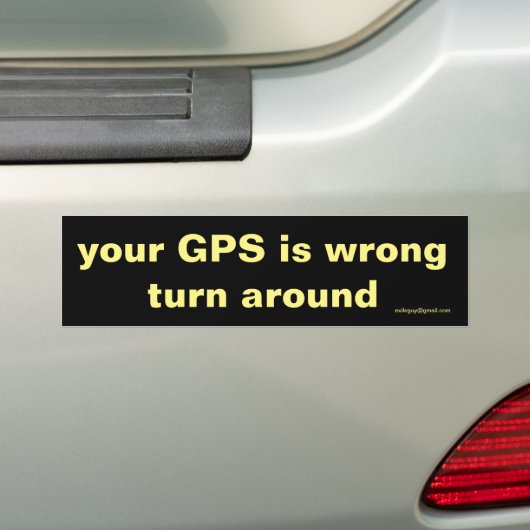 je GPS klopt niet Bumpersticker (Op auto)