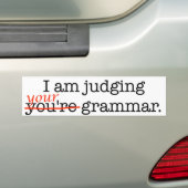 Je Grammar beoordelen Bumpersticker (Op auto)
