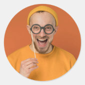 Je Grappige Foto Selfie Upload Ronde Sticker (Voorkant)