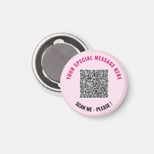 Je Grappige QR-code en Aangepaste Tekst Magneet Sj (Voorkant / Achterkant)
