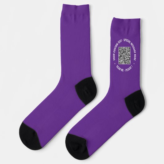 Je Grappige QR-code en Aangepaste Tekst Merk Socks Sokken (Links)