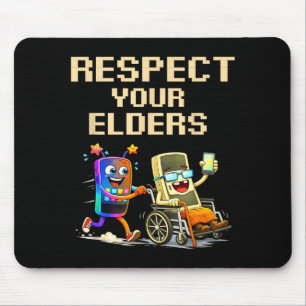 Je Grappige Respecteer Ouderen Retro Gaming Gamer Muismat