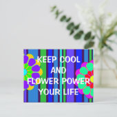 Je grappige woorden: houden koel en bloem vermogen briefkaart (Staand voorkant)