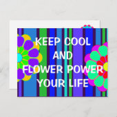 Je grappige woorden: houden koel en bloem vermogen briefkaart (Voorkant / Achterkant)