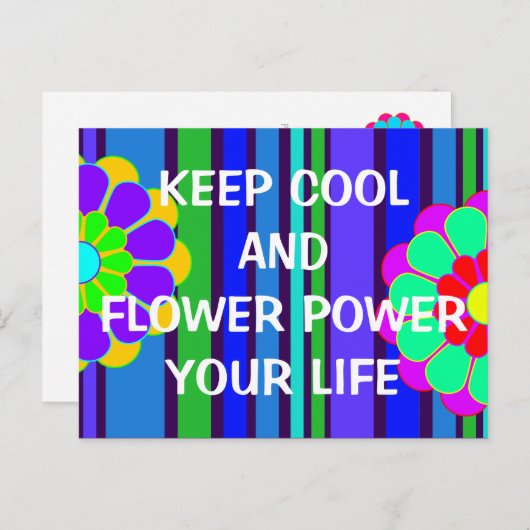 Je grappige woorden: houden koel en bloem vermogen briefkaart (Voorkant / Achterkant)