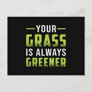 Je gras is altijd groener landschap grappig briefkaart
