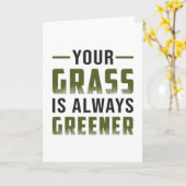 Je gras is altijd groener landschap vier grappig kaart (Gele Bloem)