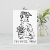 Je groeit, meid | Plant Quote en woordspeling Kleu (Staand voorkant)