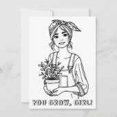 Je groeit, meid | Plant Quote en woordspeling Kleu (Voorkant)