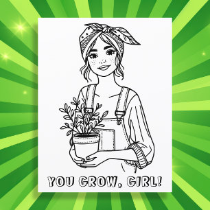 Je groeit, meid Plant Quote en woordspeling Kleu
