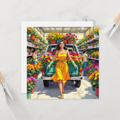 Je groeit meisje | tuinierpen kaart (Voorkant / Achterkant in situ)