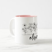 Je groeit meisjes grappige planteliefhebbers, aang tweekleurige koffiemok (Voorkant links)