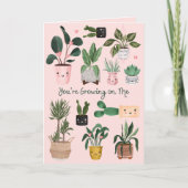 Je groeit op Waterverf Planten. Feestdagen Kaart (Voorkant)