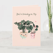 Je groeit op Waterverf Planten. Feestdagen Kaart (Voorkant)