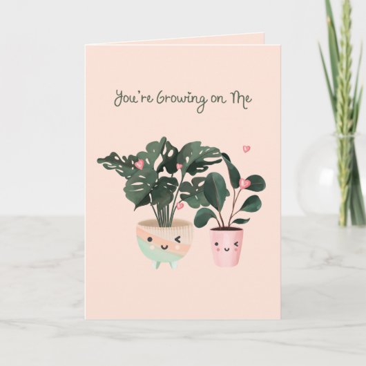 Je groeit op Waterverf Planten. Feestdagen Kaart (Voorkant)