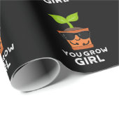 Je groeit schamel Plant Pun Dark BG Cadeaupapier (Rol Hoek)