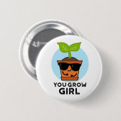 Je groeit schamele Plant Ronde Button 5,7 Cm (Voorkant /achterkant)