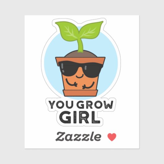 Je groeit schamele Plant Sticker (Vel)