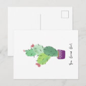 Je groeit Waterverf Cactus Briefkaart (Voorkant / Achterkant)