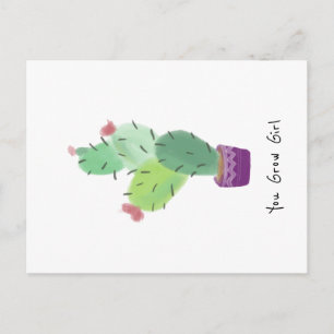 Je groeit Waterverf Cactus Briefkaart