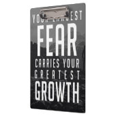 Je grootste angst draagt je grootste groei klembord (Links)