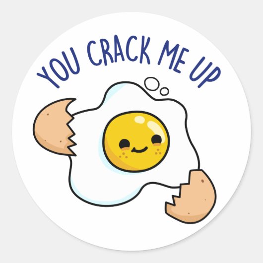 Je haalt me op Funny Egg Pun Ronde Sticker (Voorkant)