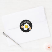 Je haalt me op Funny Egg Pun Ronde Sticker (Envelop)