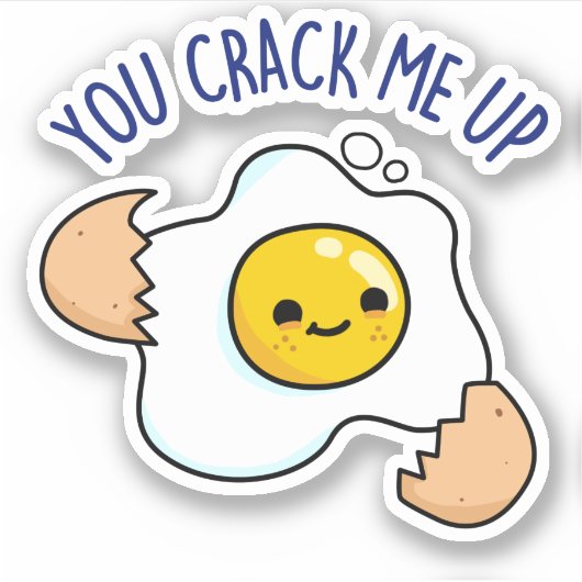 Je haalt me op Funny Egg Pun Sticker (Voorkant)