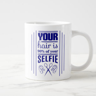 Je haar is 90% van je selfie grote koffiekop