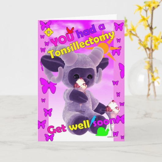 Je had een tonsillectomie om snel beter te worden kaart (Gele Bloem)