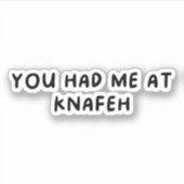 Je had in Knafeh Sticker (Voorkant)