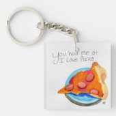 Je had me al bij ik hou van pizza sleutelhanger (Voorkant)